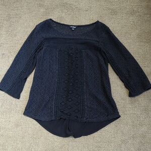 Lucky Brand Black Lace Blouse